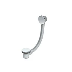 Aquadry Chrome-plated Gloss Chrome Effect Slotted Sprung Bath Waste & Overflow