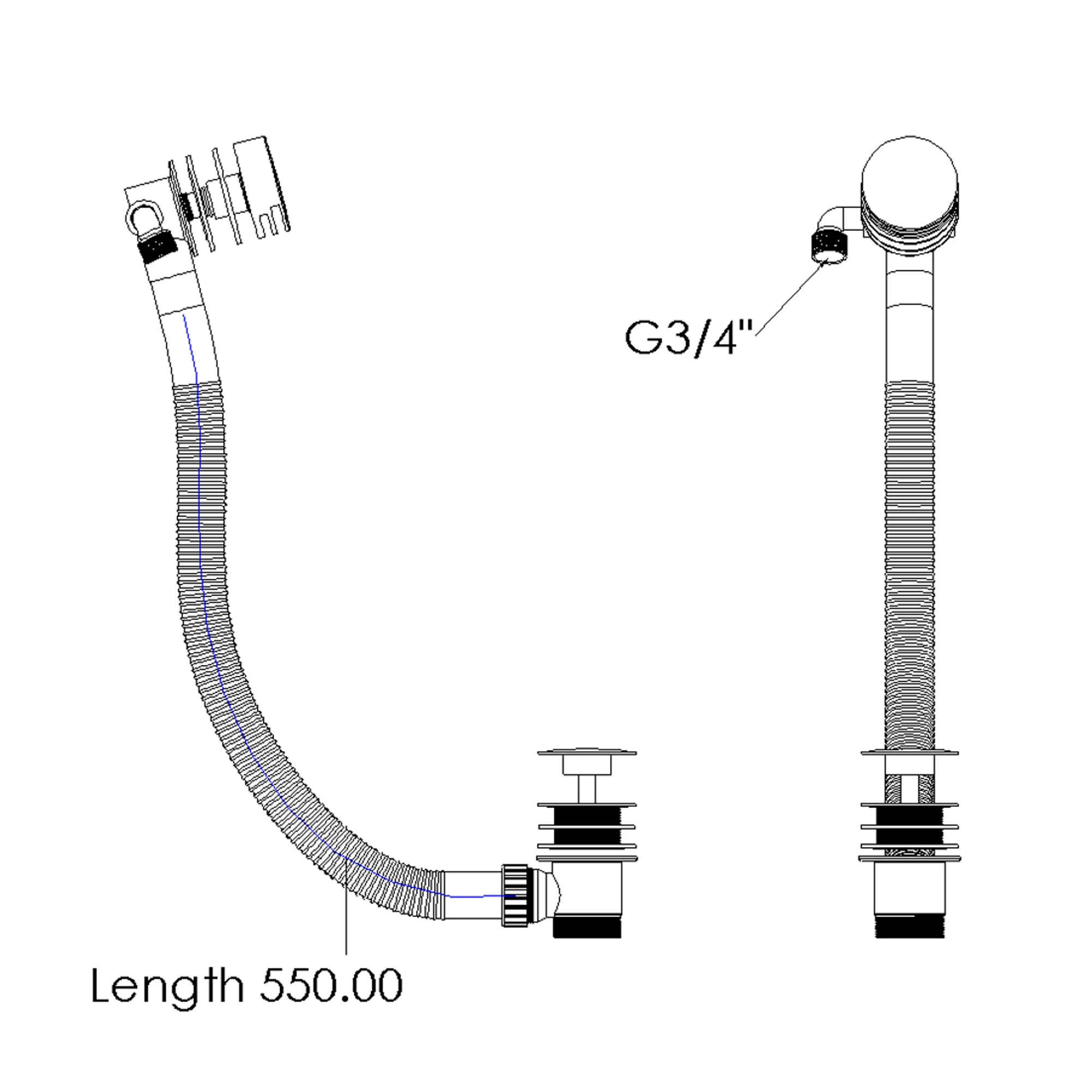 Aquadry Oria Chrome Effect 38.1mm Thermostatic Overflow Bath Filler 4 Aquadry Oria Chrome Effect 38.1mm Thermostatic Overflow Bath Filler - Image 2