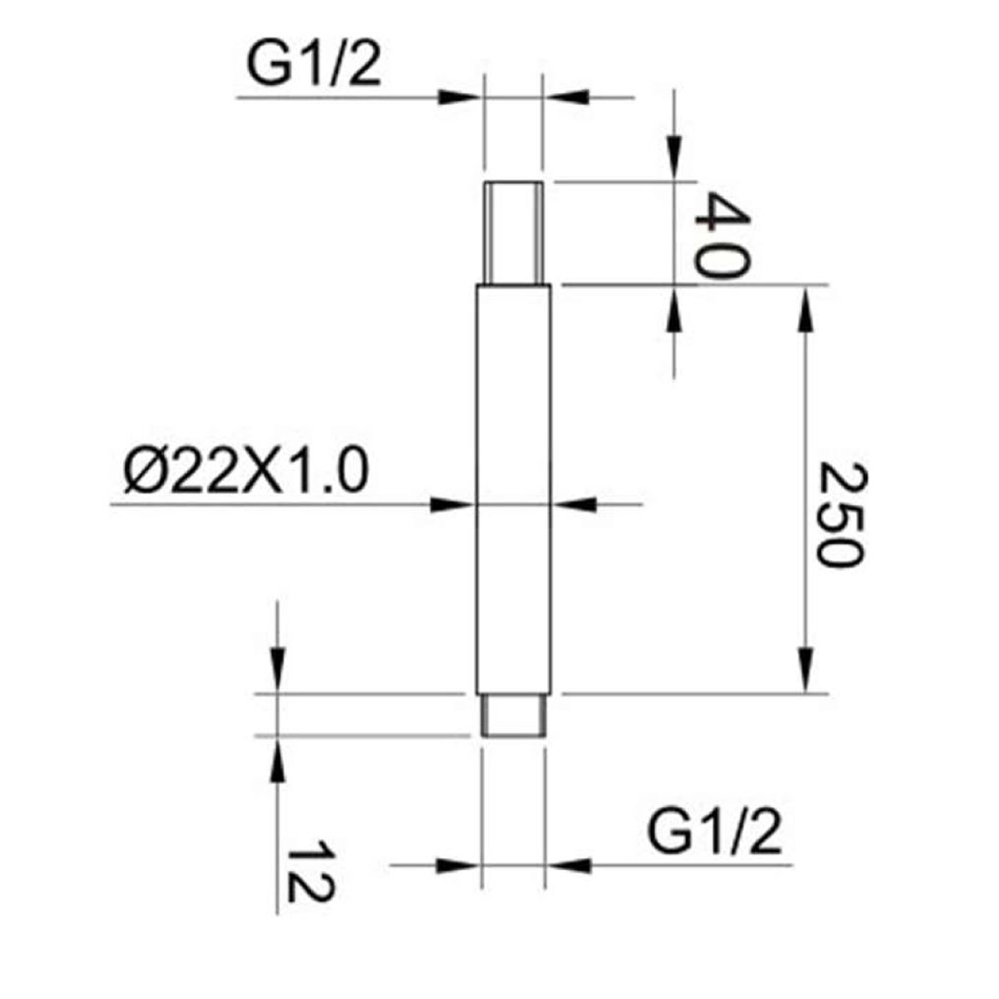 Aquadry Oria Gloss Chrome Effect Ceiling-mounted Shower Arm 4 Aquadry Oria Gloss Chrome Effect Ceiling-mounted Shower Arm - Image 2