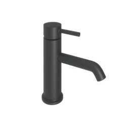Aquadry Oria Matt Black Round Deck-mounted Sink Tap