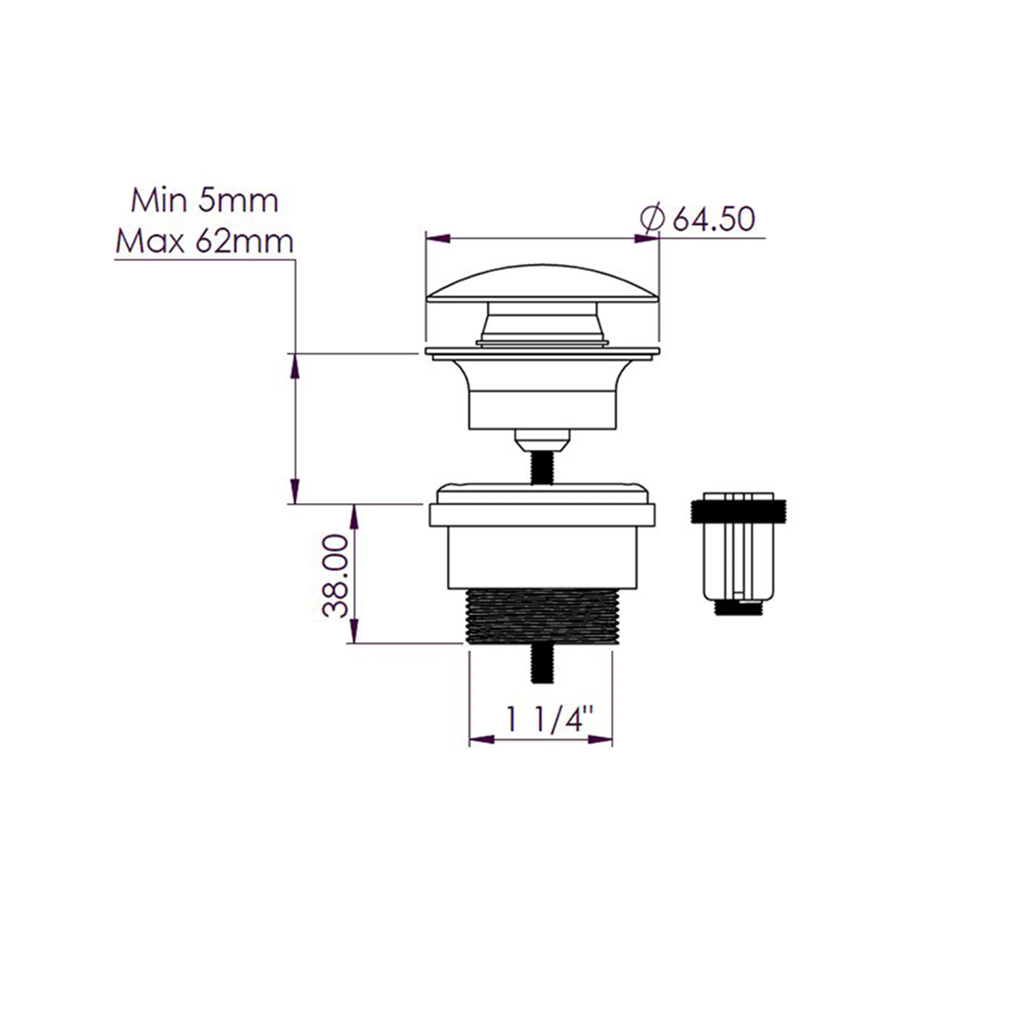 Aquadry Oria Matt Black Round Deck-mounted Sink Tap 4 Aquadry Oria Matt Black Round Deck-mounted Sink Tap - Image 2