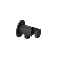 Aquadry Oria Matt Black Wall Outlet & Holder