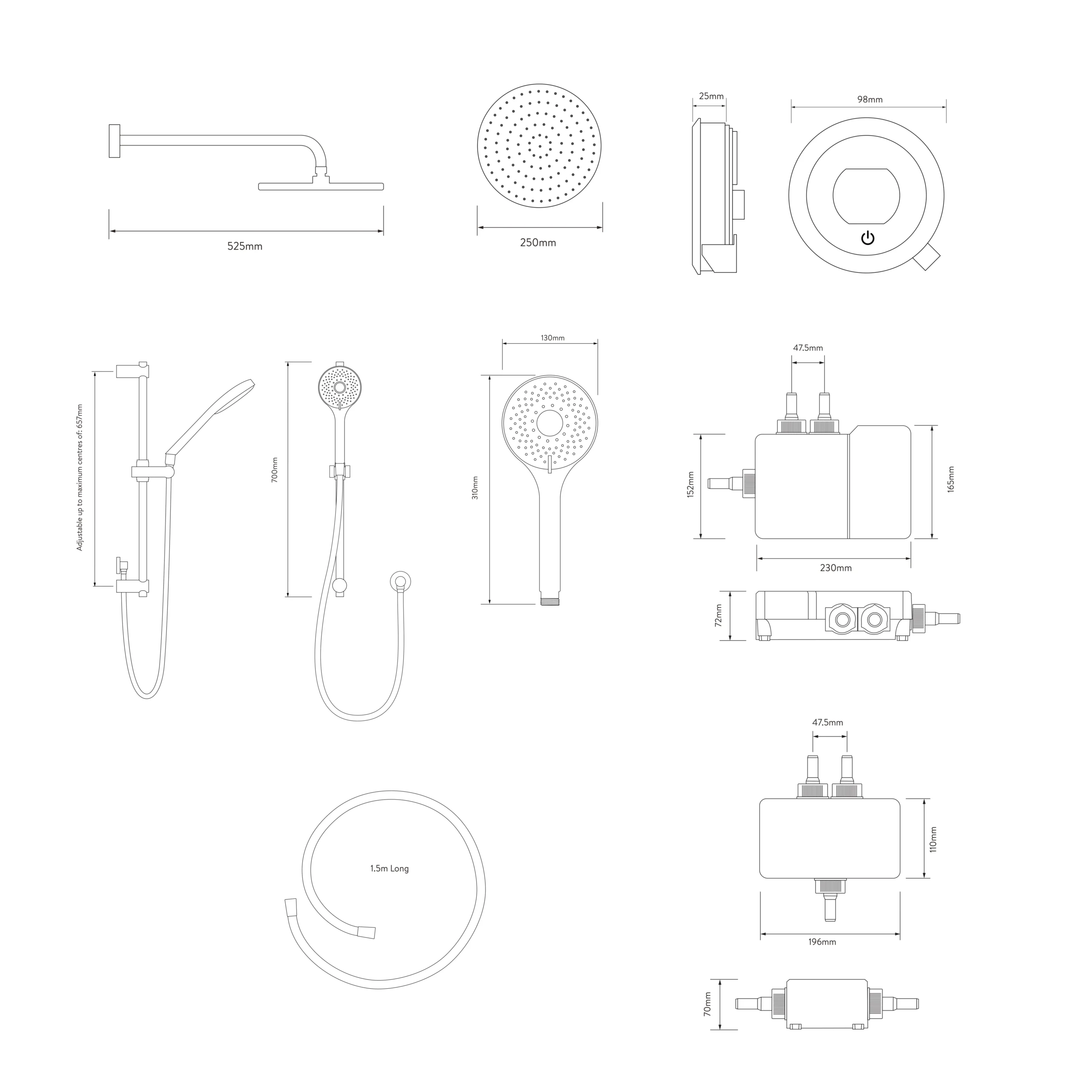 Aqualisa Optic Q Concealed Valve HP/Combi Smart Digital Mixer Shower With Adjustable & Wall-fixed Head 8 Aqualisa Optic Q Concealed Valve HP/Combi Smart Digital Mixer Shower With Adjustable & Wall-fixed Head - Image 6