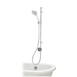 Aqualisa Optic Q Exposed Valve HP/Combi Smart Digital Mixer Shower With Overflow Bath Filler & Adjustable Head