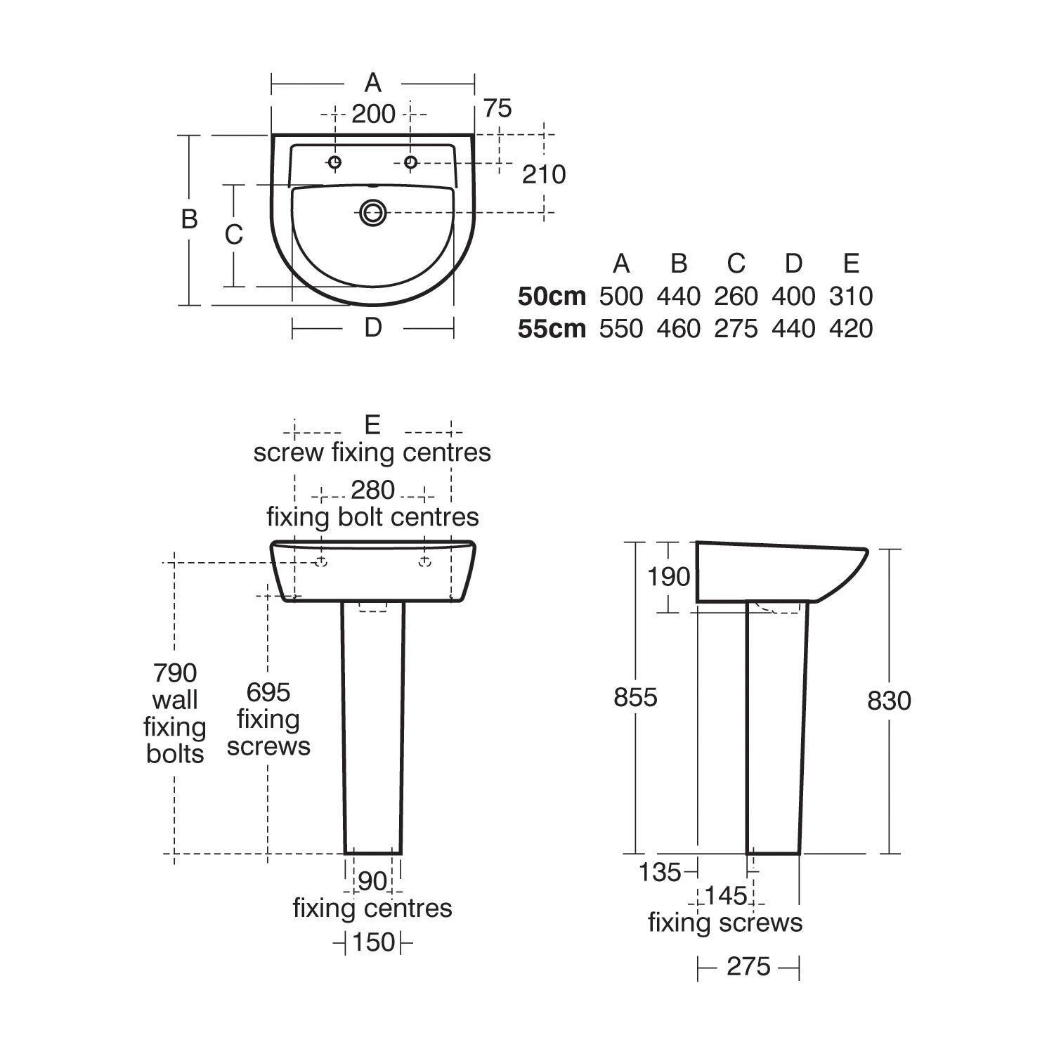 Armitage Shanks Sandringham 21 Full Pedestal Basin 5 Armitage Shanks Sandringham 21 Full Pedestal Basin - Image 3