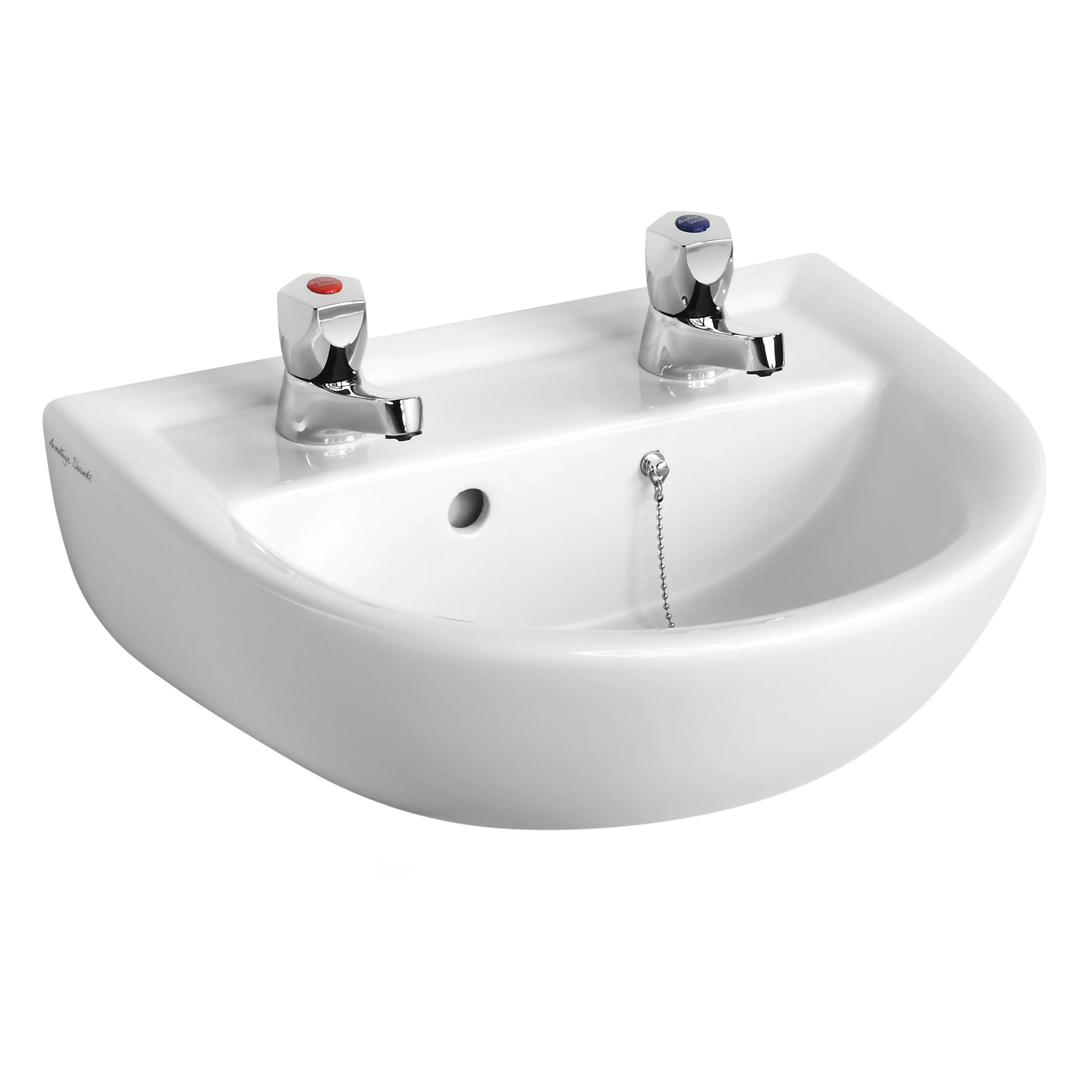 Armitage Shanks Sandringham 21 White D-shaped Wall-mounted Cloakroom Basin (W)45cm 3 Armitage Shanks Sandringham 21 White D-shaped Wall-mounted Cloakroom Basin (W)45cm