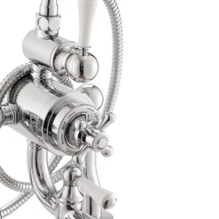 Arroll TRV Chrome Effect Surface-mounted Double Mixer Tap With Hand Shower -Crystal Bathware arroll trv chrome effect surface mounted double mixer tap with hand shower5060544594163 37c bq