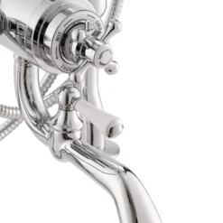 Arroll TRV Chrome Effect Surface-mounted Double Mixer Tap With Hand Shower -Crystal Bathware arroll trv chrome effect surface mounted double mixer tap with hand shower5060544594163 38c bq