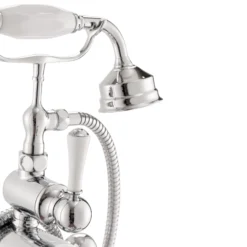 Arroll TRV Chrome Effect Surface-mounted Double Mixer Tap With Hand Shower -Crystal Bathware arroll trv chrome effect surface mounted double mixer tap with hand shower5060544594163 39c bq