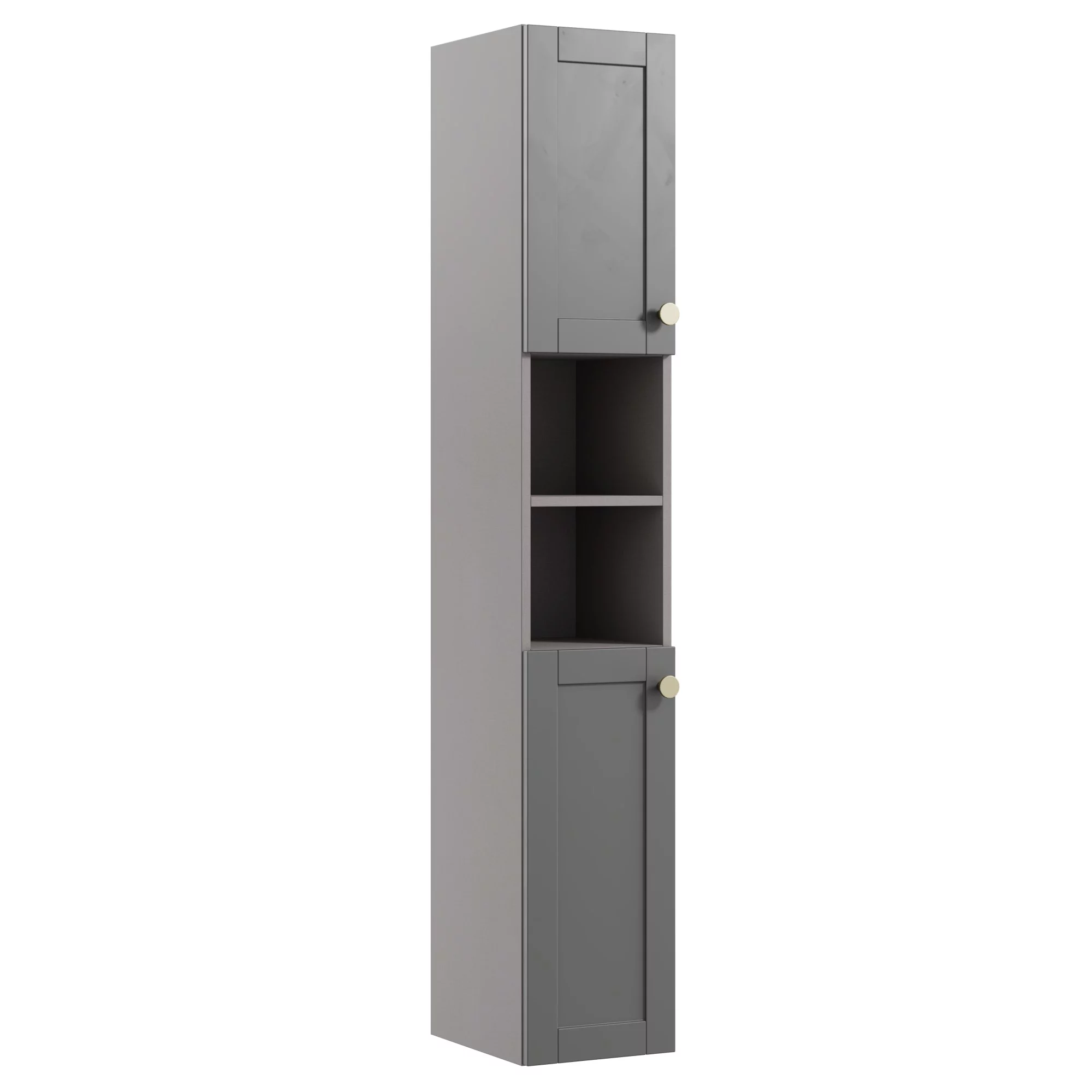 Ashford Matt Dusty Grey Double Wall-mounted Bathroom Cabinet (H)180cm (W)29.5cm 3 Ashford Matt Dusty Grey Double Wall-mounted Bathroom Cabinet (H)180cm (W)29.5cm
