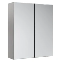 Ashford Matt Dusty Grey Shaker Double Wall Cabinet With 2 Mirror Doors (W)595mm (H)720mm
