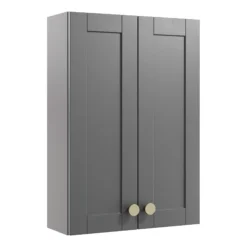 Ashford Matt Dusty Grey Shaker Double Wall Cabinet Without Mirror Doors (W)495mm (H)720mm
