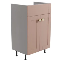 Ashford Matt Dusty Pink Freestanding Bathroom Vanity Cabinet (W)495mm (H)820mm
