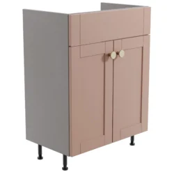 Ashford Matt Dusty Pink Freestanding Bathroom Vanity Cabinet (W)595mm (H)820mm