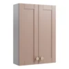 Ashford Matt Dusty Pink Shaker Double Wall Cabinet Without Mirror Doors (W)495mm (H)720mm
