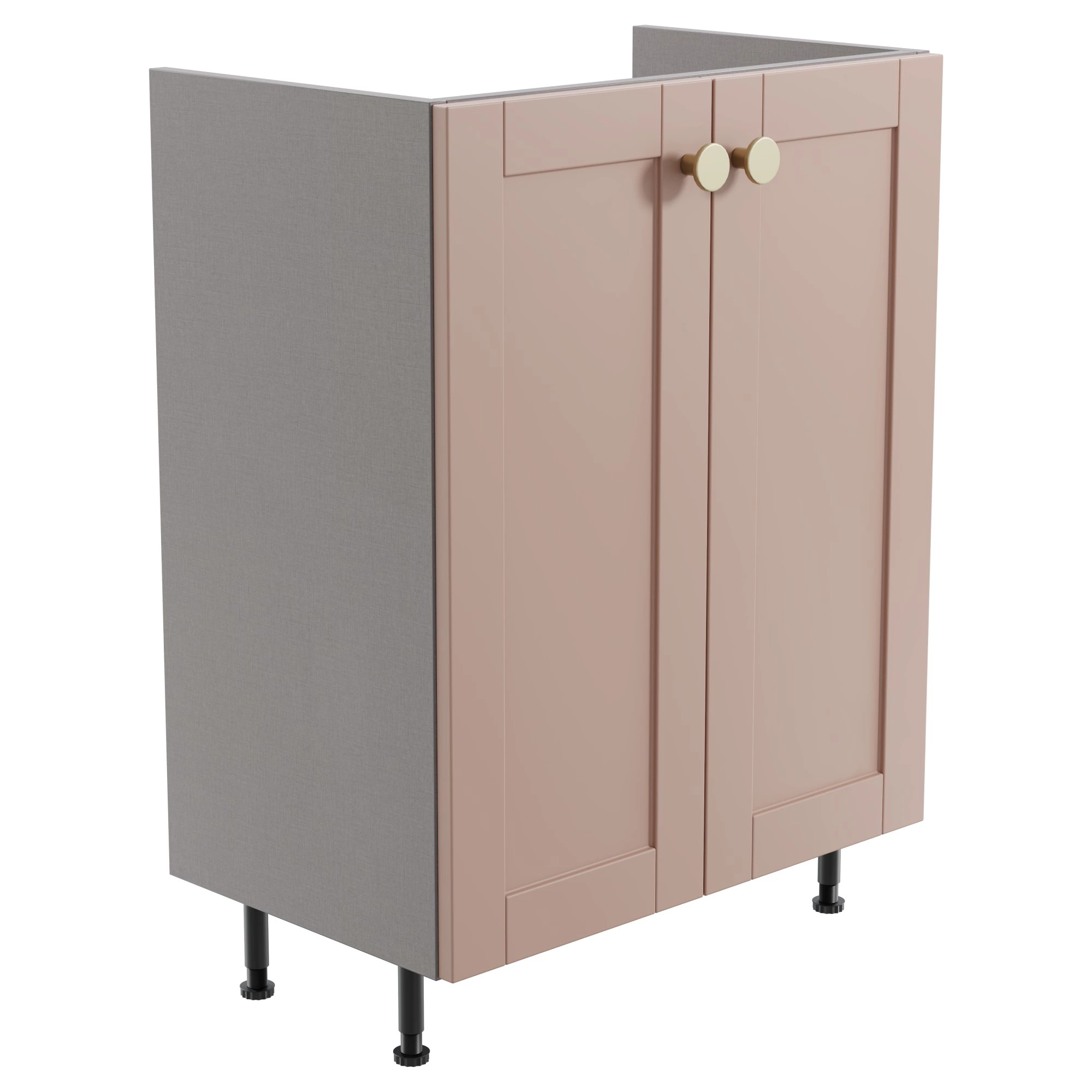Ashford Matt Dusty Pink Shaker Freestanding Base Unit (W)595mm (H)820mm 3 Ashford Matt Dusty Pink Shaker Freestanding Base Unit (W)595mm (H)820mm