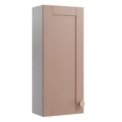 Ashford Matt Dusty Pink Shaker Single Wall Cabinet Without Mirror Doors (W)295mm (H)720mm