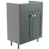 Ashford Matt Kombu Green Freestanding Bathroom Vanity Cabinet (W)595mm (H)820mm