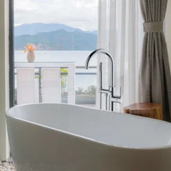 B&Q Select Chrome Effect Miniman Cirque, Purity, Tranquillity & Ultimo Ranges Contemporary Bath Shower Mixer Tap -Crystal Bathware b q select chrome effect miniman cirque purity tranquillity ultimo ranges contemporary bath shower mixer tap04006558 02i bq