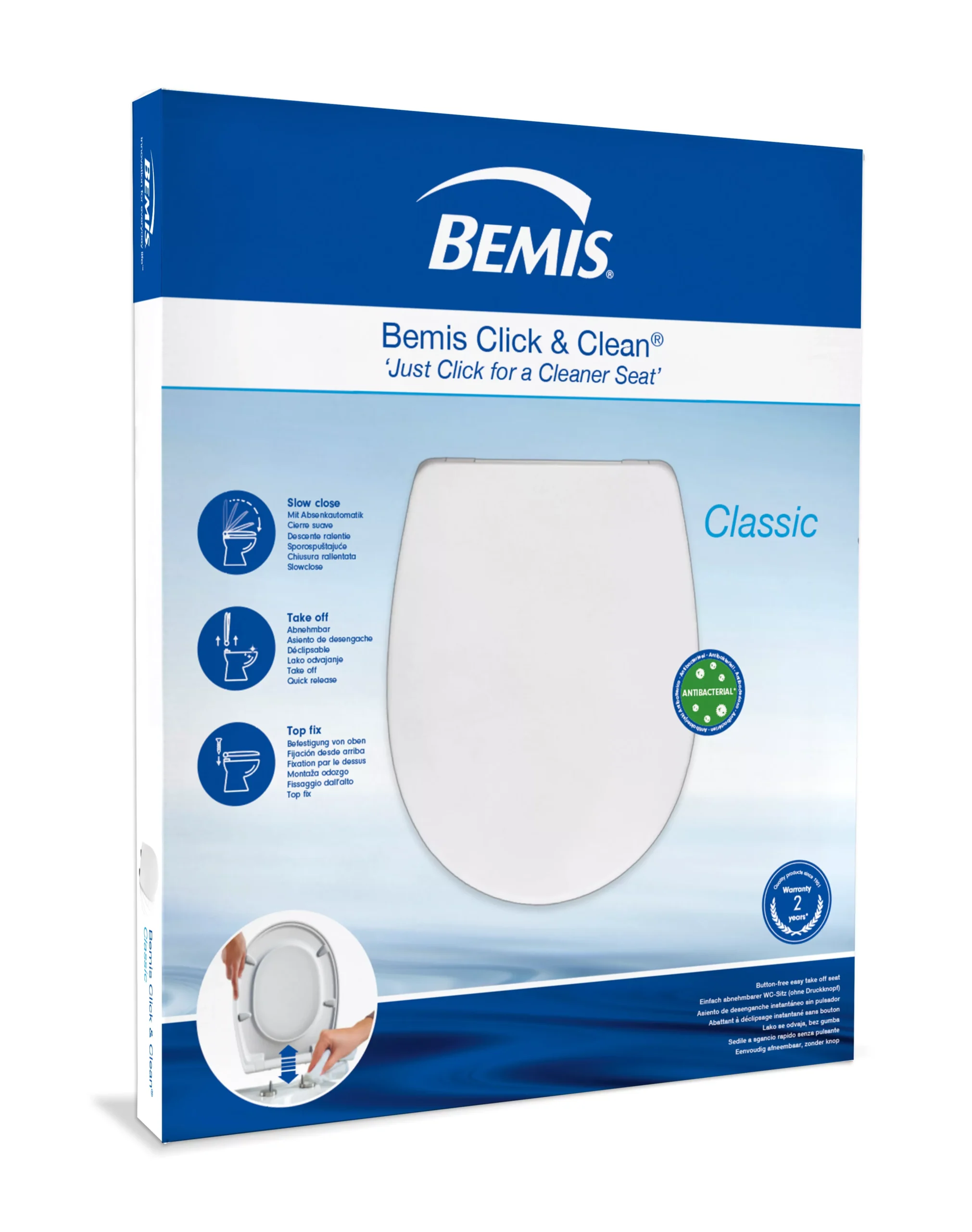 Bemis Click & Clean Classic White Top Fix Soft Close Toilet Seat 8 Bemis Click & Clean Classic White Top Fix Soft Close Toilet Seat - Image 6