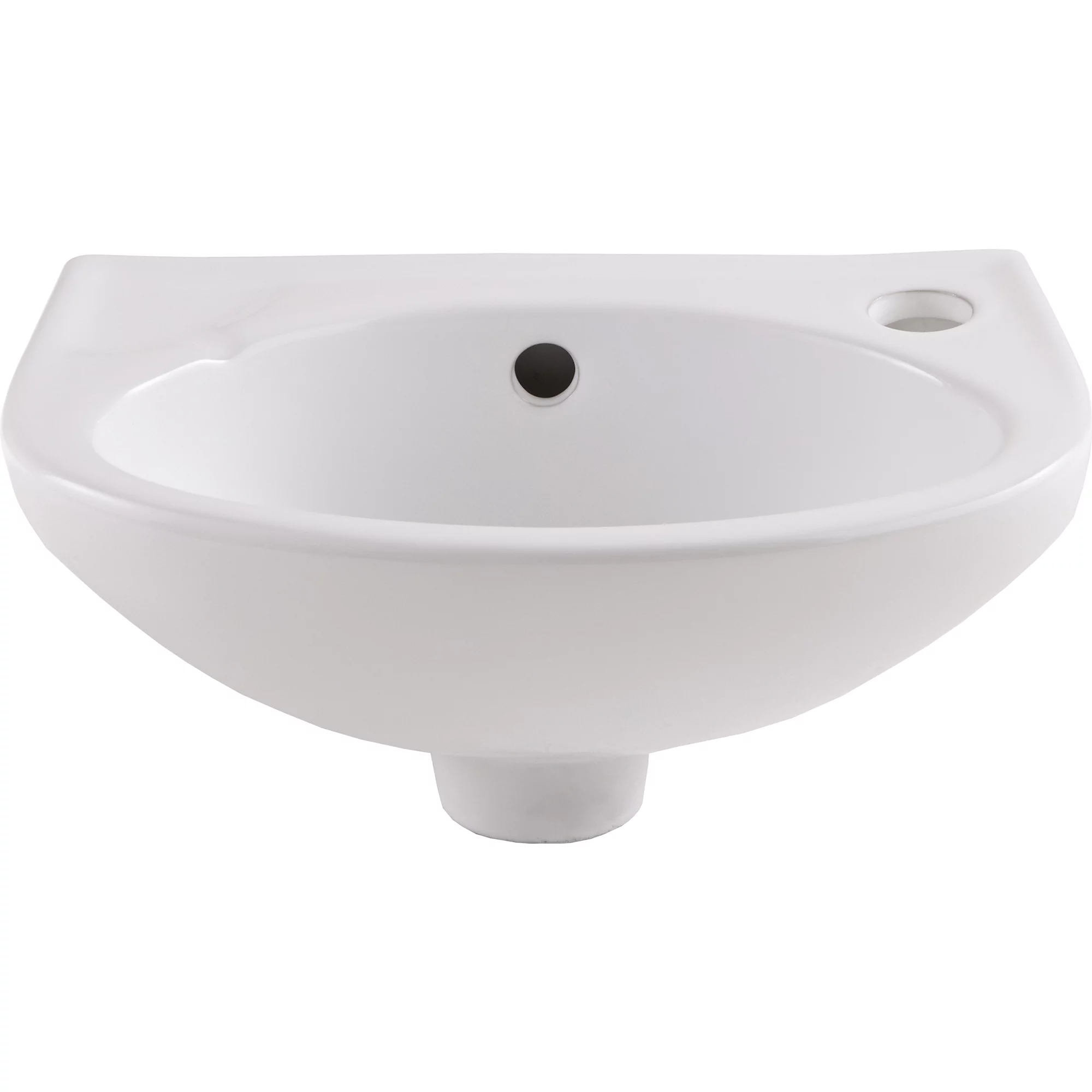Bori White Oval Wall-mounted Cloakroom Basin (W)35cm 3 Bori White Oval Wall-mounted Cloakroom Basin (W)35cm
