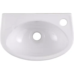 Bori White Oval Wall-mounted Cloakroom Basin (W)35cm 7 Bori White Oval Wall-mounted Cloakroom Basin (W)35cm -Crystal Bathware bori white oval wall mounted cloakroom basin w 35cm3663602768593 03bq