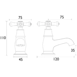 Bristan Corinth Chrome Effect Traditional Double Deck Pillar Tap -Crystal Bathware bristan corinth chrome effect traditional double deck pillar tap5014868072265 01t bq
