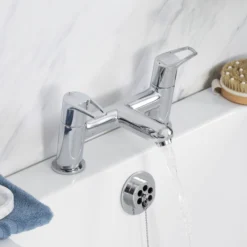 Bristan Mercury Chrome Effect Contemporary Double Bath Filler Tap -Crystal Bathware bristan mercury chrome effect contemporary double bath filler tap5014868068039 07i BQ
