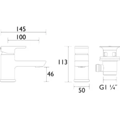 Bristan Noctis Black Deck Mixer Tap -Crystal Bathware bristan noctis black deck mixer tap5014868073552 01t bq
