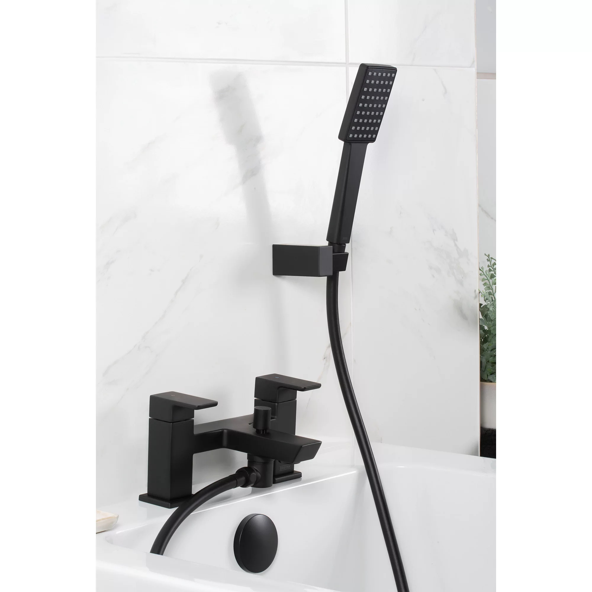 Bristan Noctis Black Deck-mounted Manual Double Deck Shower Mixer Tap 4 Bristan Noctis Black Deck-mounted Manual Double Deck Shower Mixer Tap - Image 2