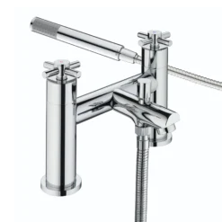 Bristan Nurture Chrome Effect Chrome Rim-mounted Deck Shower Mixer Tap