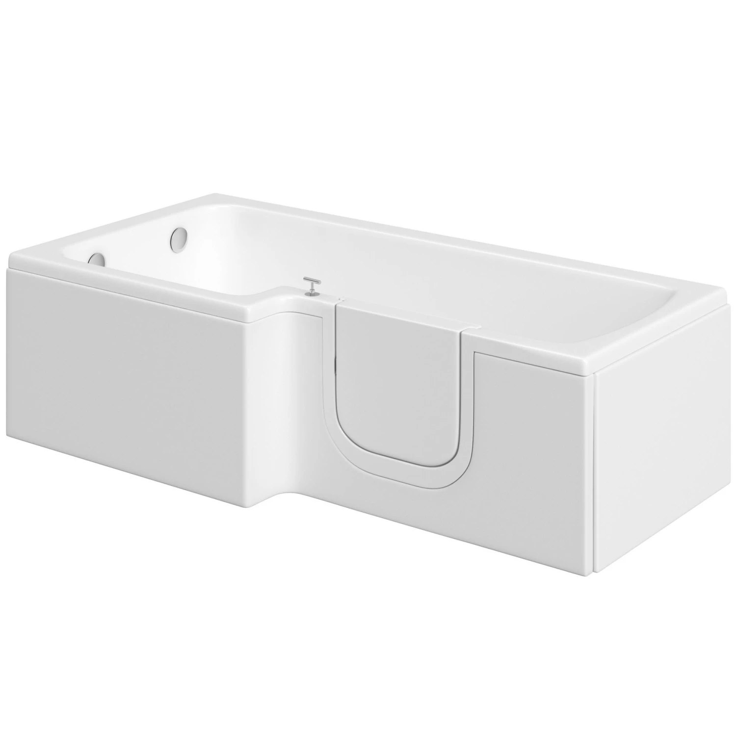 Cooke & Lewis Acrylic Right-handed L-shaped Walk-in White Shower 0 Tap Hole Bath (L)1700mm (W)850mm 3 Cooke & Lewis Acrylic Right-handed L-shaped Walk-in White Shower 0 Tap Hole Bath (L)1700mm (W)850mm