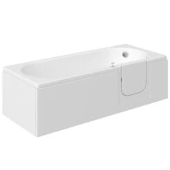 Cooke & Lewis Acrylic Right-handed Rectangular Walk-in White 0 Tap Hole Bath (L)1700mm (W)700mm