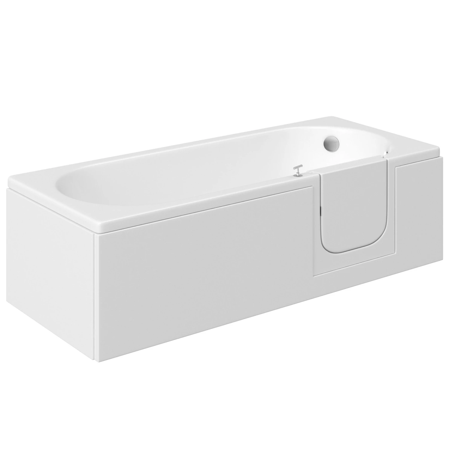 Cooke & Lewis Acrylic Right-handed Rectangular Walk-in White 0 Tap Hole Bath (L)1700mm (W)700mm 3 Cooke & Lewis Acrylic Right-handed Rectangular Walk-in White 0 Tap Hole Bath (L)1700mm (W)700mm