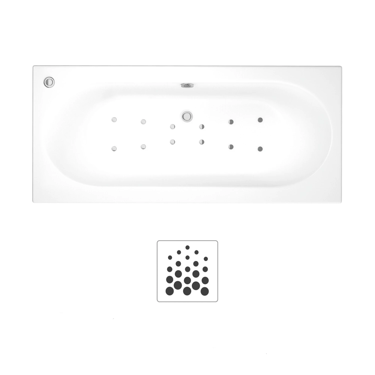 Cooke & Lewis Adelphi Left-handed Acrylic 12 Shower Bath, Panel, Screen & Air Spa Set, (L)1675mm (W)850mm 7 Cooke & Lewis Adelphi Left-handed Acrylic 12 Shower Bath, Panel, Screen & Air Spa Set, (L)1675mm (W)850mm - Image 5