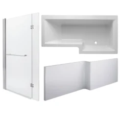 Cooke & Lewis Adelphi Shower Bath, Panel & Wellness System Set, (L)1675mm (W)850mm