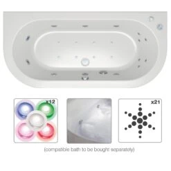 Cooke & Lewis Adelphi Shower Bath, Panel & Wellness System Set, (L)1675mm (W)850mm -Crystal Bathware cooke lewis adelphi shower bath panel wellness system set l 1675mm w 850mm3663602248361 22c BQ