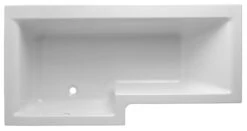 Cooke & Lewis Adelphi Supercast Acrylic Left-handed L-shaped White Shower 0 Tap Hole Bath (L)1675mm (W)850mm