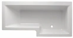 Cooke & Lewis Adelphi Supercast Acrylic Right-handed L-shaped White Shower 0 Tap Hole Bath (L)1675mm (W)850mm