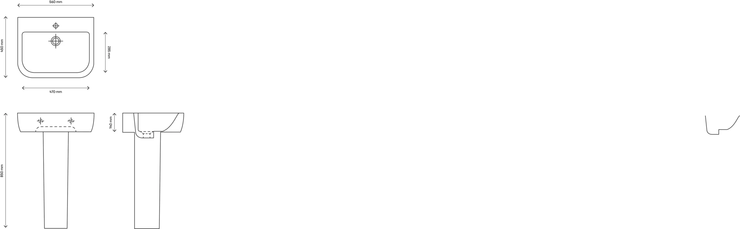 Cooke & Lewis Affini Gloss White Rectangular Full Pedestal Basin (H)85cm (W)56cm 7 Cooke & Lewis Affini Gloss White Rectangular Full Pedestal Basin (H)85cm (W)56cm - Image 6