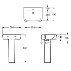 Cooke & Lewis Affini Gloss White Rectangular Full Pedestal Basin (H)85cm (W)56cm 11 Cooke & Lewis Affini Gloss White Rectangular Full Pedestal Basin (H)85cm (W)56cm -Crystal Bathware cooke lewis affini gloss white rectangular full pedestal basin h 85cm w 56cm5397007210330 18bq