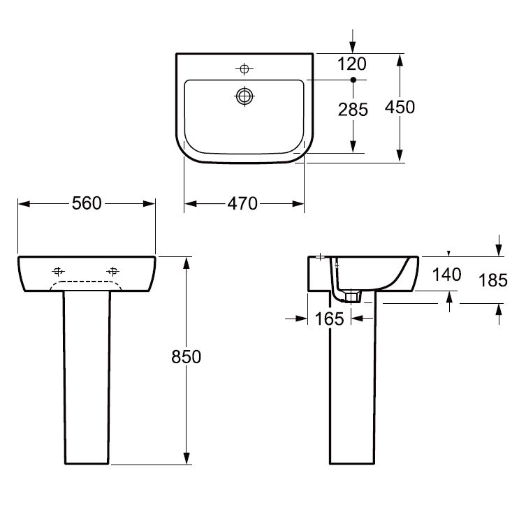 Cooke & Lewis Affini Gloss White Rectangular Full Pedestal Basin (H)85cm (W)56cm 6 Cooke & Lewis Affini Gloss White Rectangular Full Pedestal Basin (H)85cm (W)56cm - Image 5