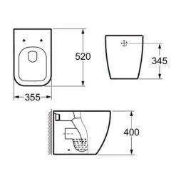 Cooke & Lewis Affini White Back To Wall Toilet With Soft Close Seat -Crystal Bathware cooke lewis affini white back to wall toilet with soft close seat5397007210323 01t BQ