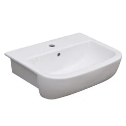 Cooke & Lewis Affini White Square Semi-recessed Basin (W)56cm