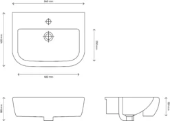 Cooke & Lewis Affini White Square Semi-recessed Basin (W)56cm 15 Cooke & Lewis Affini White Square Semi-recessed Basin (W)56cm -Crystal Bathware cooke lewis affini white square semi recessed basin w 56cm5397007210361 01t