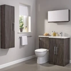 Cooke & Lewis Ardesio Tall Bodega Grey Single Cabinet (H)120cm (W)35cm -Crystal Bathware cooke lewis ardesio tall bodega grey single cabinet h 120cm w 35cm5397007200348 01i bq