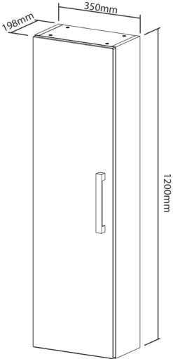 Cooke & Lewis Ardesio Tall Bodega Grey Single Cabinet (H)120cm (W)35cm -Crystal Bathware cooke lewis ardesio tall bodega grey single cabinet h 120cm w 35cm5397007200348 01t bq