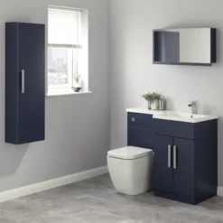 Cooke & Lewis Ardesio Tall Matt Indigo Single Cabinet (H)120cm (W)35cm 10 Cooke & Lewis Ardesio Tall Matt Indigo Single Cabinet (H)120cm (W)35cm -Crystal Bathware cooke lewis ardesio tall matt indigo single cabinet h 120cm w 35cm5031978070677 01i