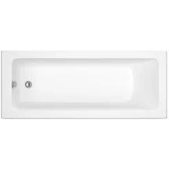 Cooke & Lewis Arezzo Acrylic Rectangular White Straight 0 Tap Hole Bath (L)1500mm (W)700mm