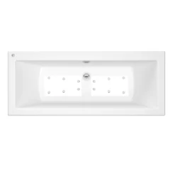 Cooke & Lewis Arezzo Reversible Acrylic 12 Straight Bath & Air Spa Set, (L)1700mm (W)750mm